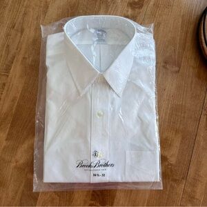 Men’s NEW Brooks Brothers Classic White Dress Shirt 16 1/2 - 32
